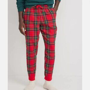 NWT Old Navy Red Green Tartan Flannel Jogger Pajama Pants Sleep Lounge Men XXL